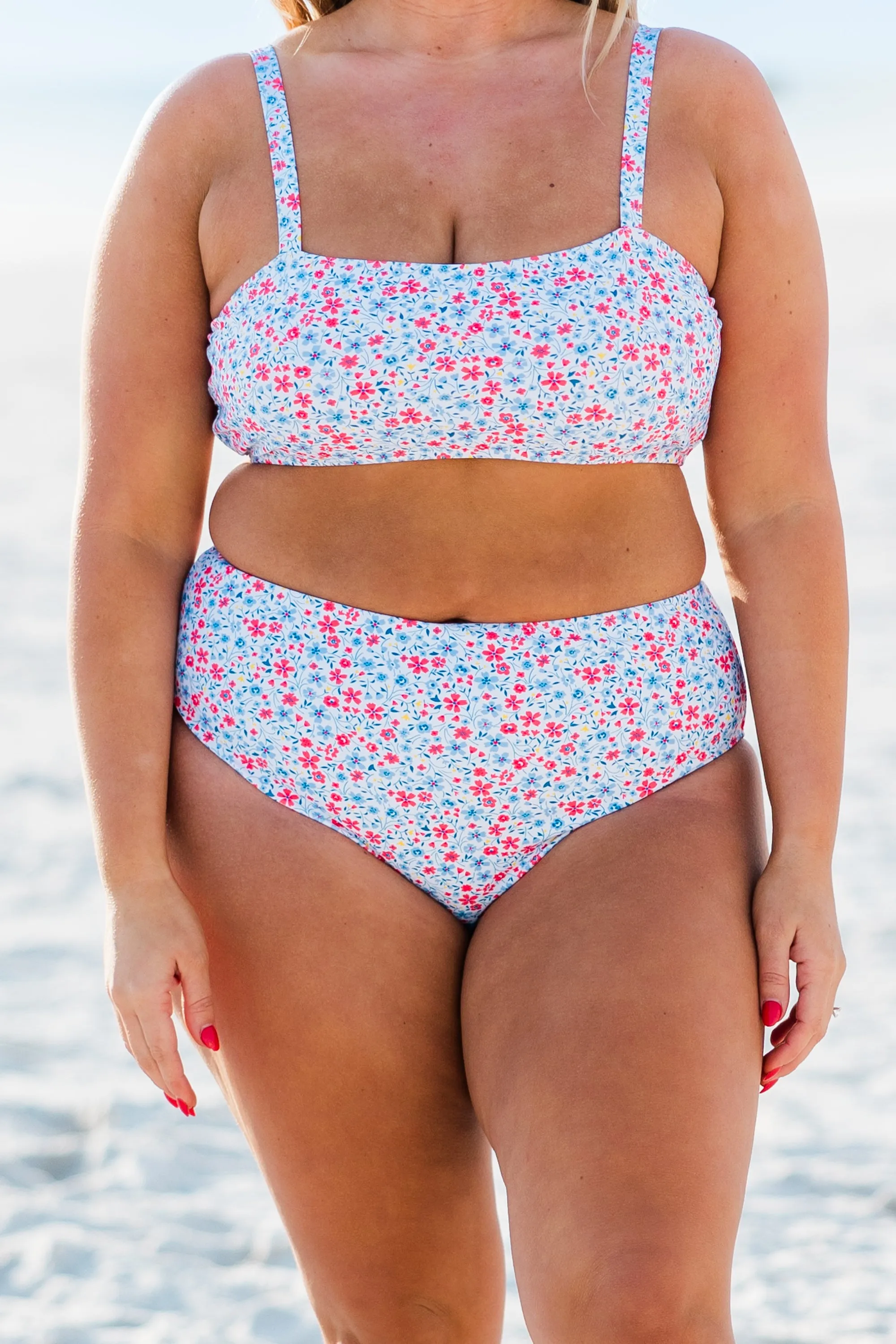 Lakeside Lover Swim Bottom, White Floral