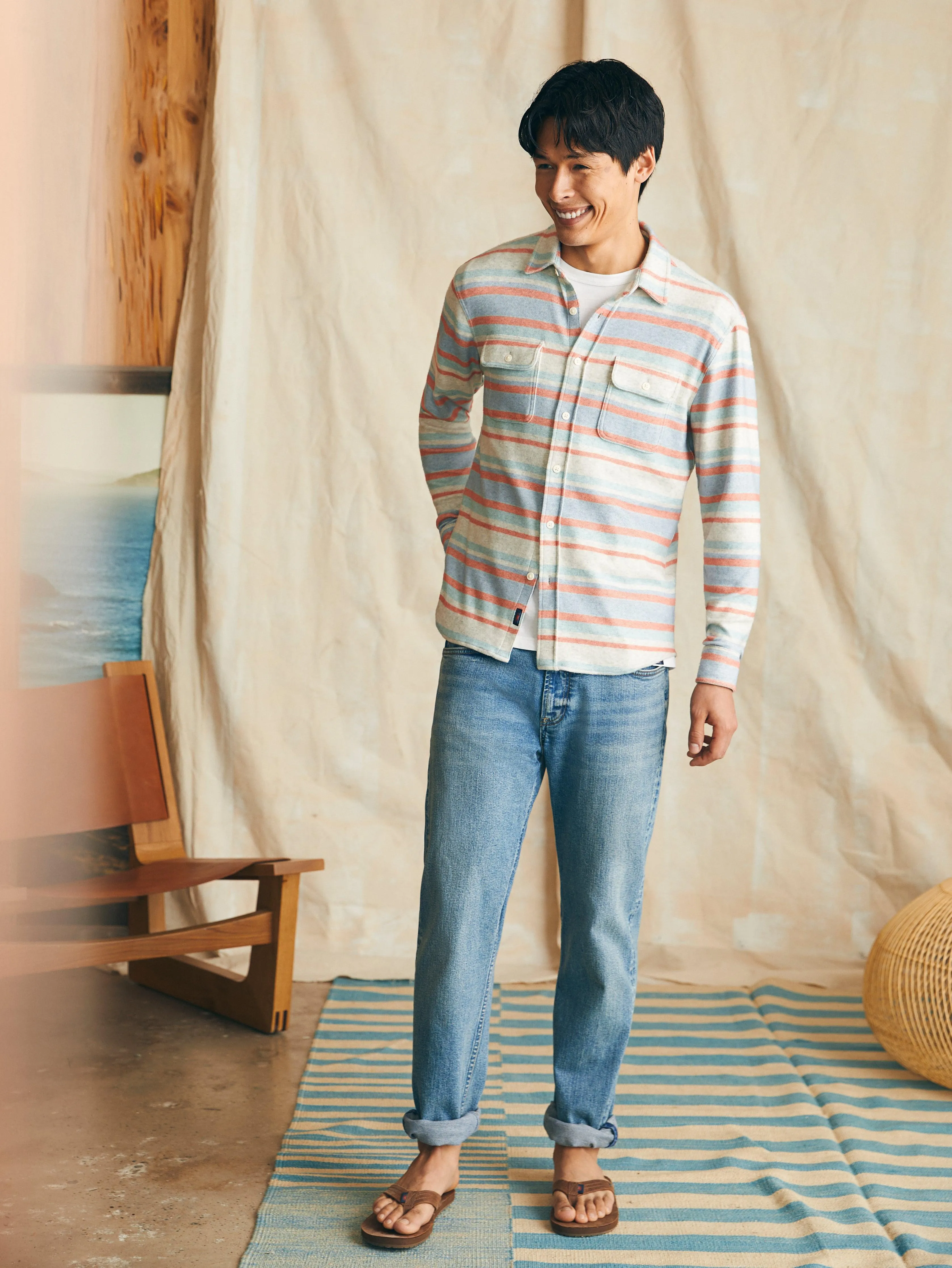 Legend Sweater Shirt (Tall) - Coral Reef Stripe