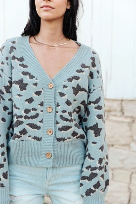 Leopard Button Front Cardigan