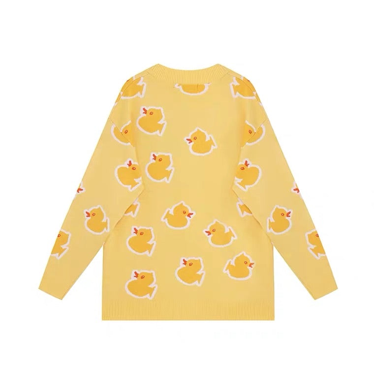 little duck creamy yellow cardigan