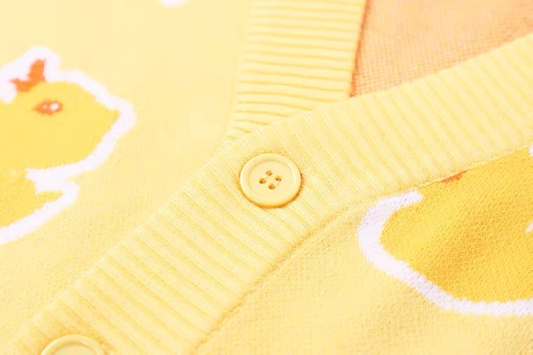 little duck creamy yellow cardigan