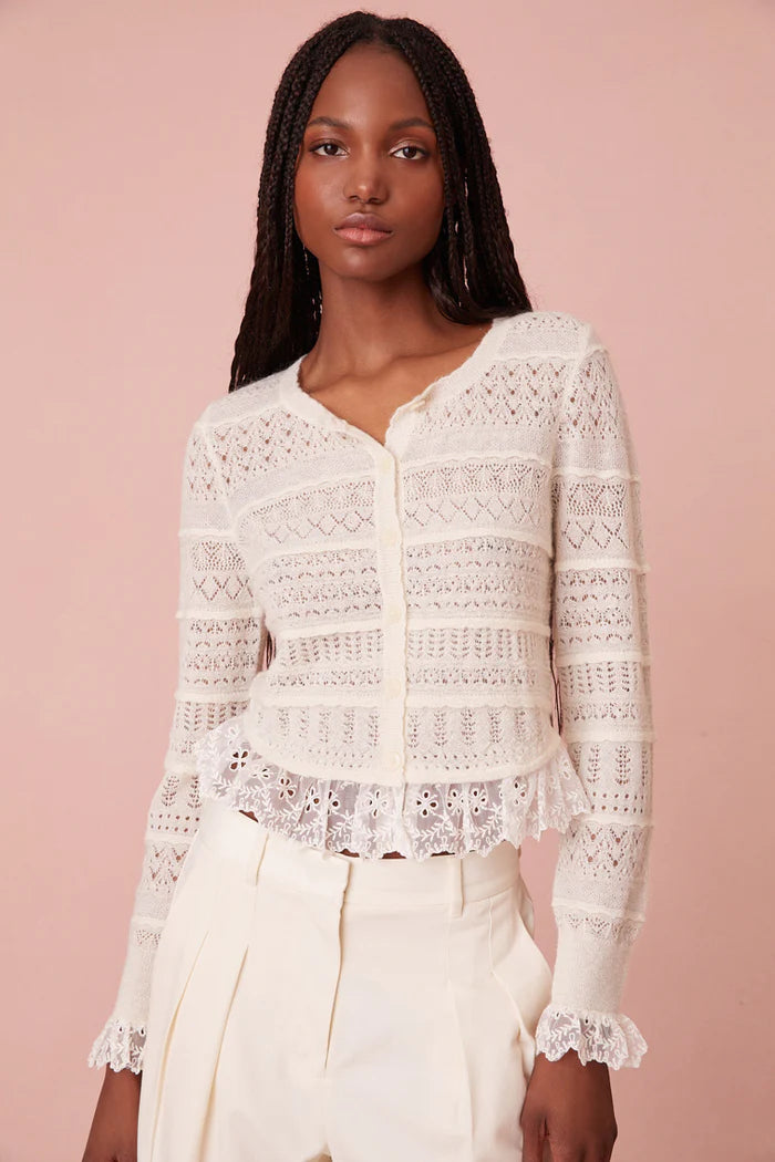 Loveshackfancy - Norden Cardigan - Cream