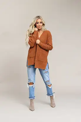 Luxe Waffle Open Cardigan