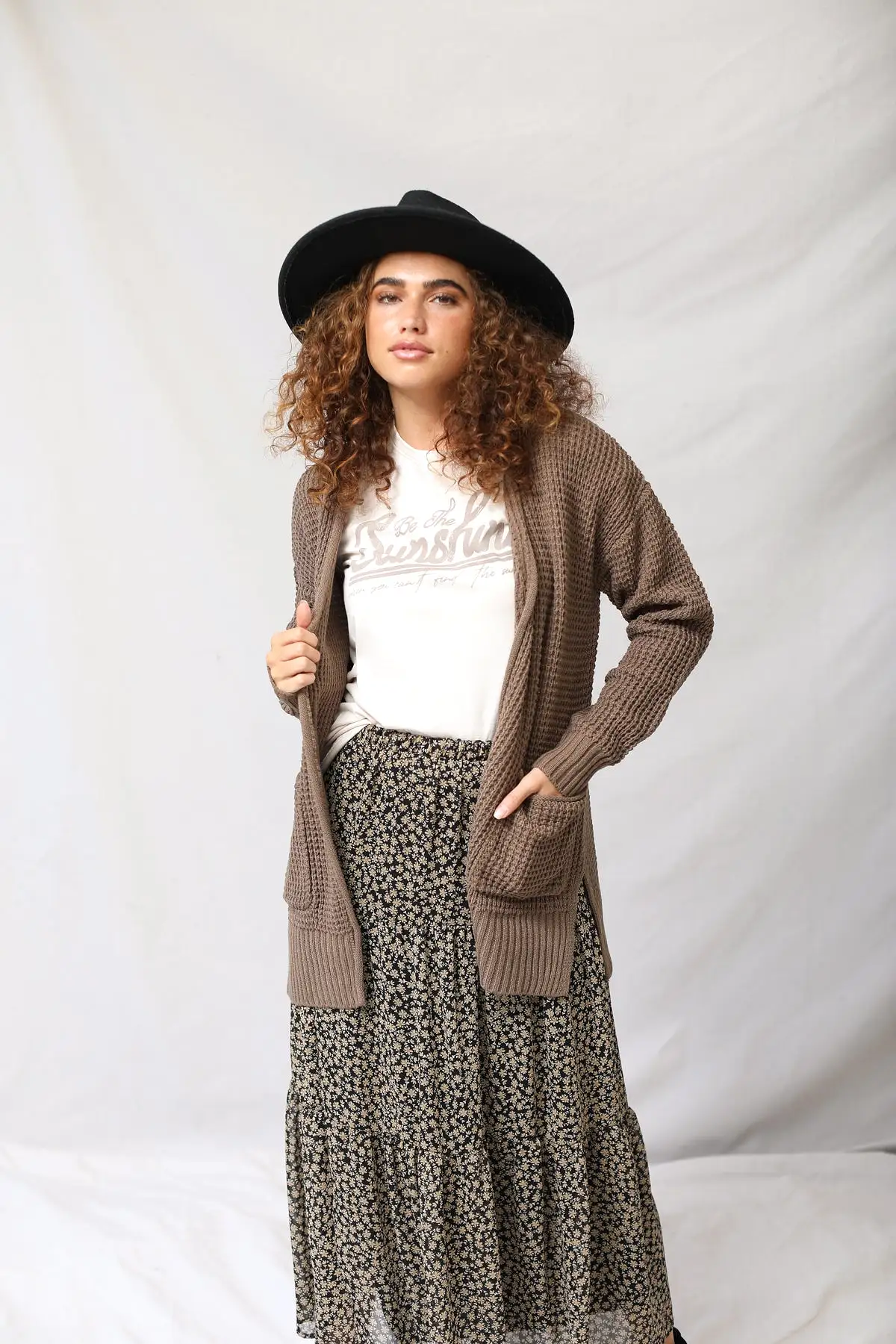 Luxe Waffle Open Cardigan