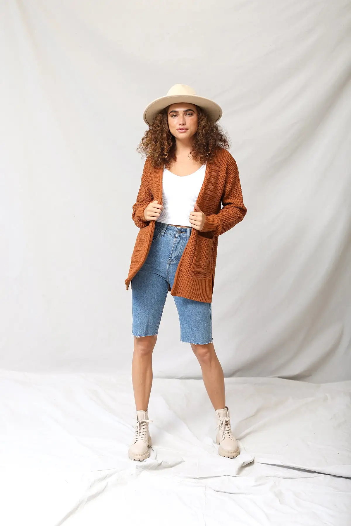 Luxe Waffle Open Cardigan