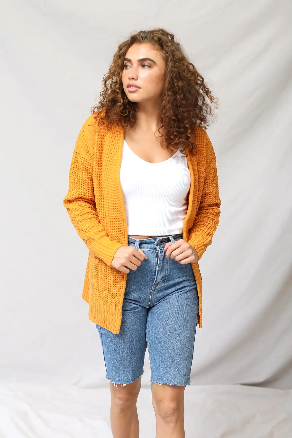 Luxe Waffle Open Cardigan