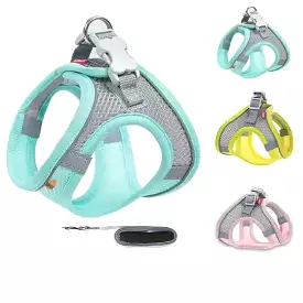 MADDEN Dog Cat Harness Vest Chest Rope Set Reflective Breathable Adjustable Pet Harness for Small Medium Dogs Outdoor Walking