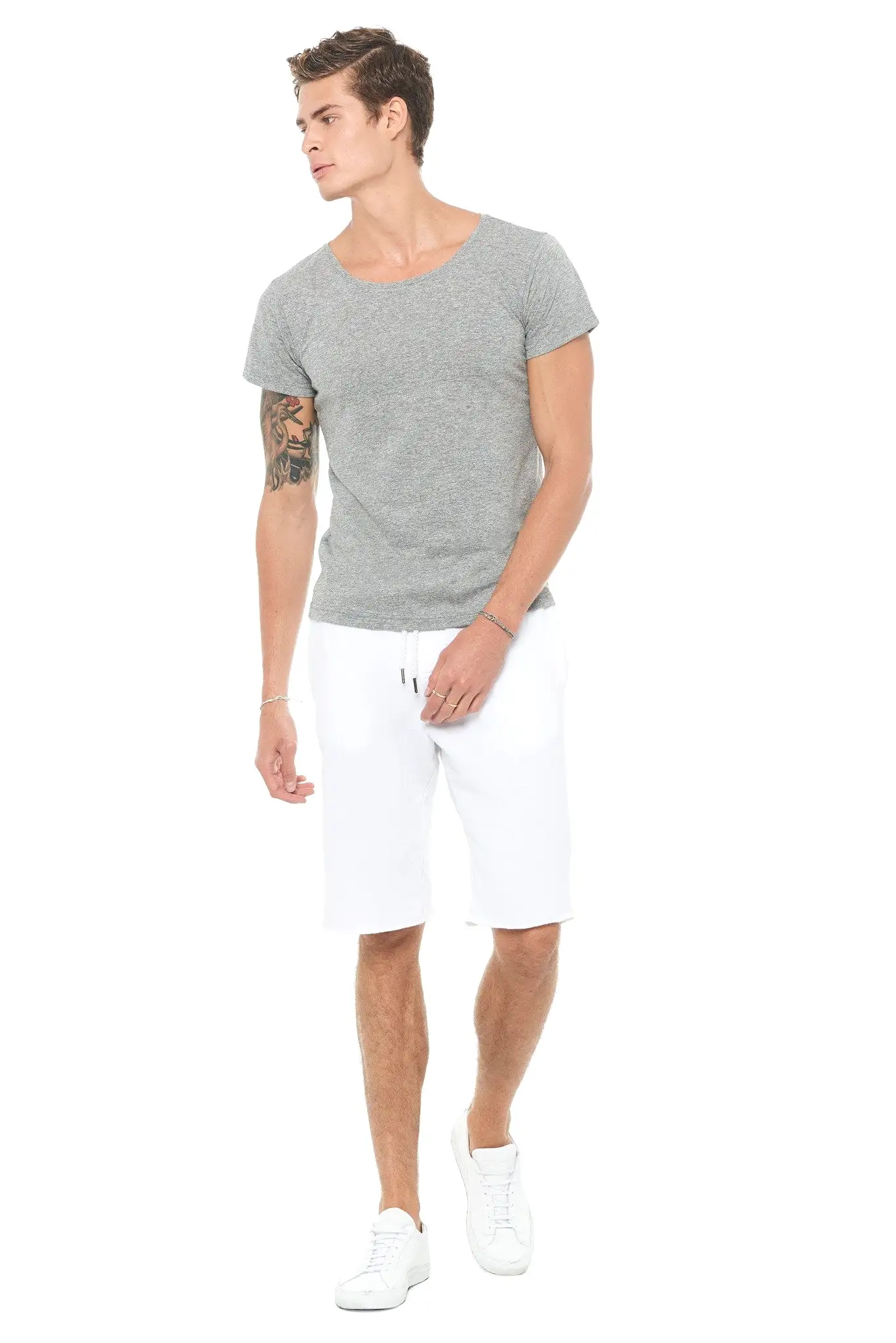 Men's French Terry Cut Off Short with Adjustable Draw Chord