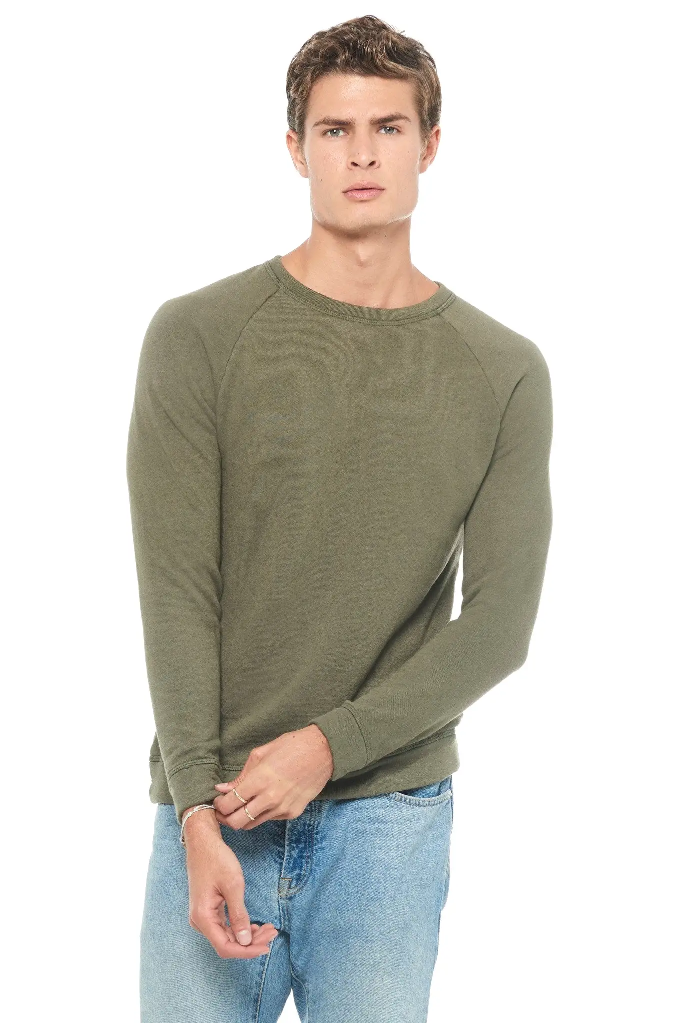 Men's French Terry Slim Fit Crew Neck Sweatshirt