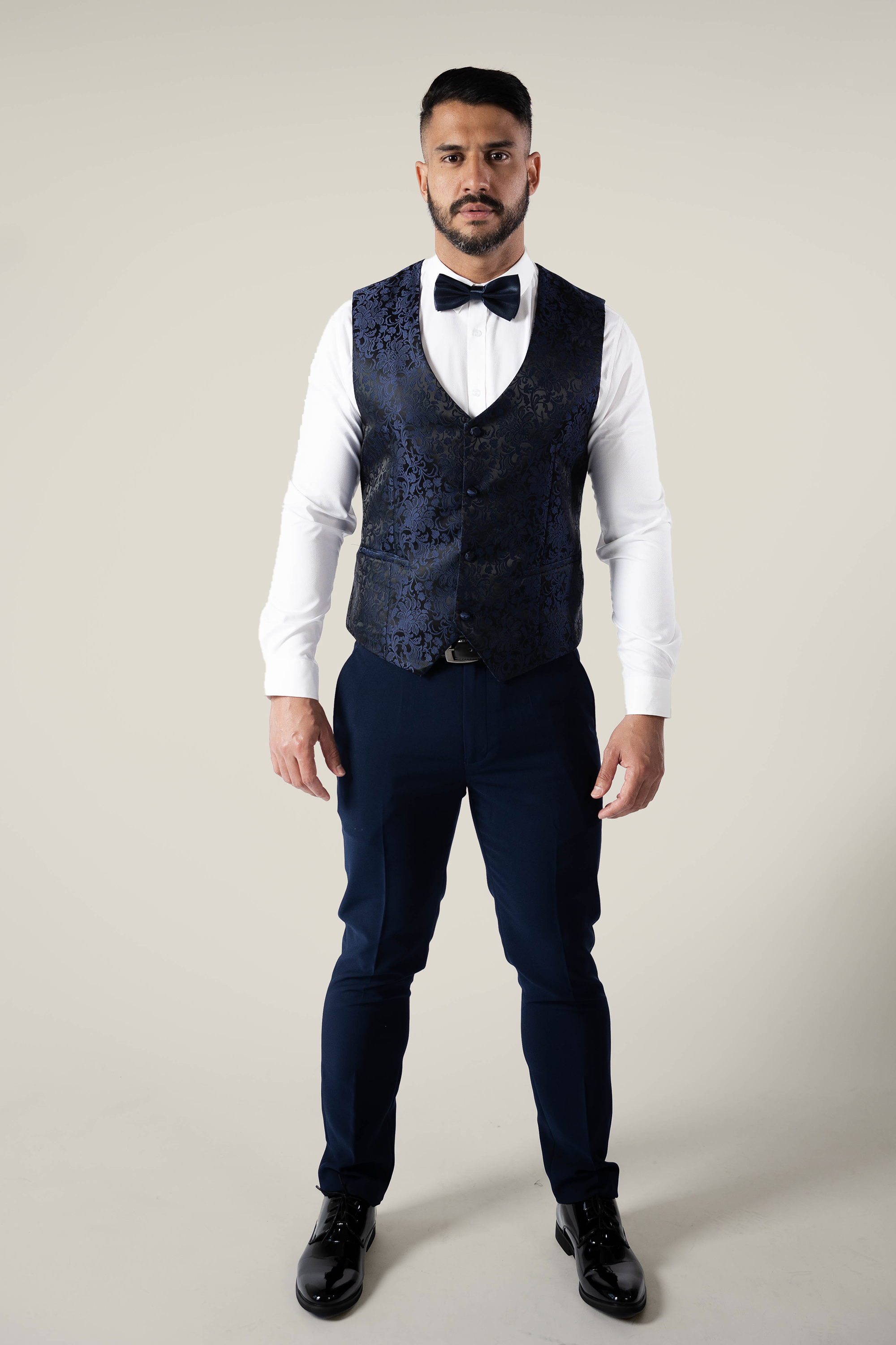 Men's Navy Embroidery Vest