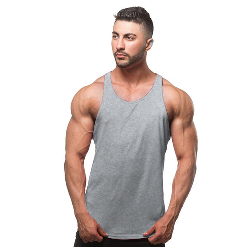 New men's base solid color fitness sports cotton vest