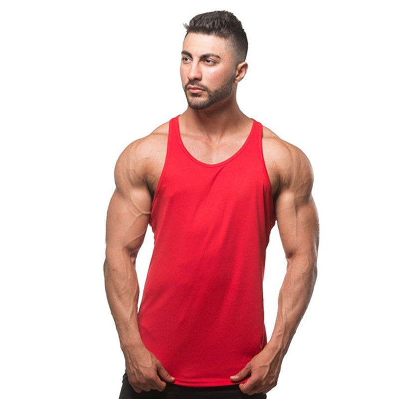 New men's base solid color fitness sports cotton vest