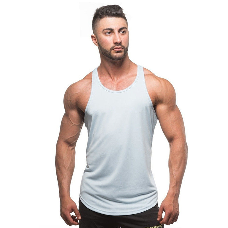 New men's base solid color fitness sports cotton vest