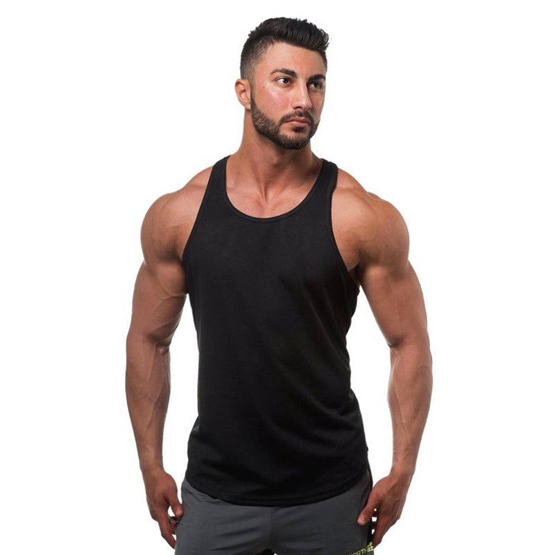 New men's base solid color fitness sports cotton vest