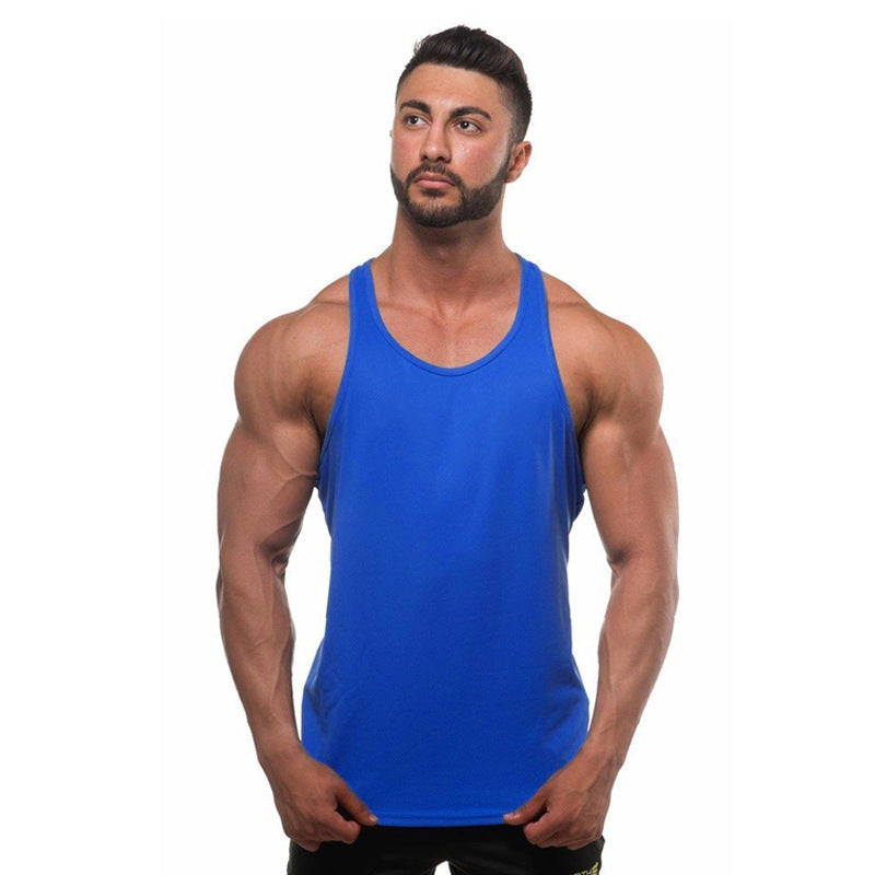 New men's base solid color fitness sports cotton vest