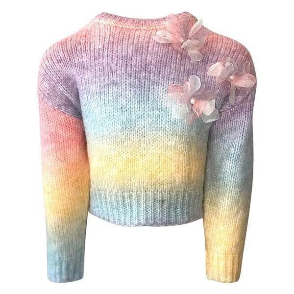 Ombre 3D Flower Sweater