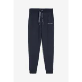 Pantaloni in french terry modal con fondo a polsino donna Blu