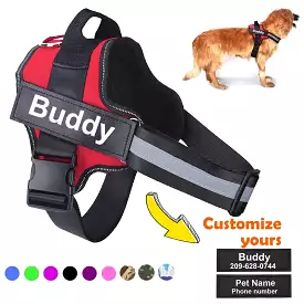 Personalized Dog Harness NO PULL Reflective Breathable Pet Harness Vest For Small Large Dog outdoor Walk Training Accessories