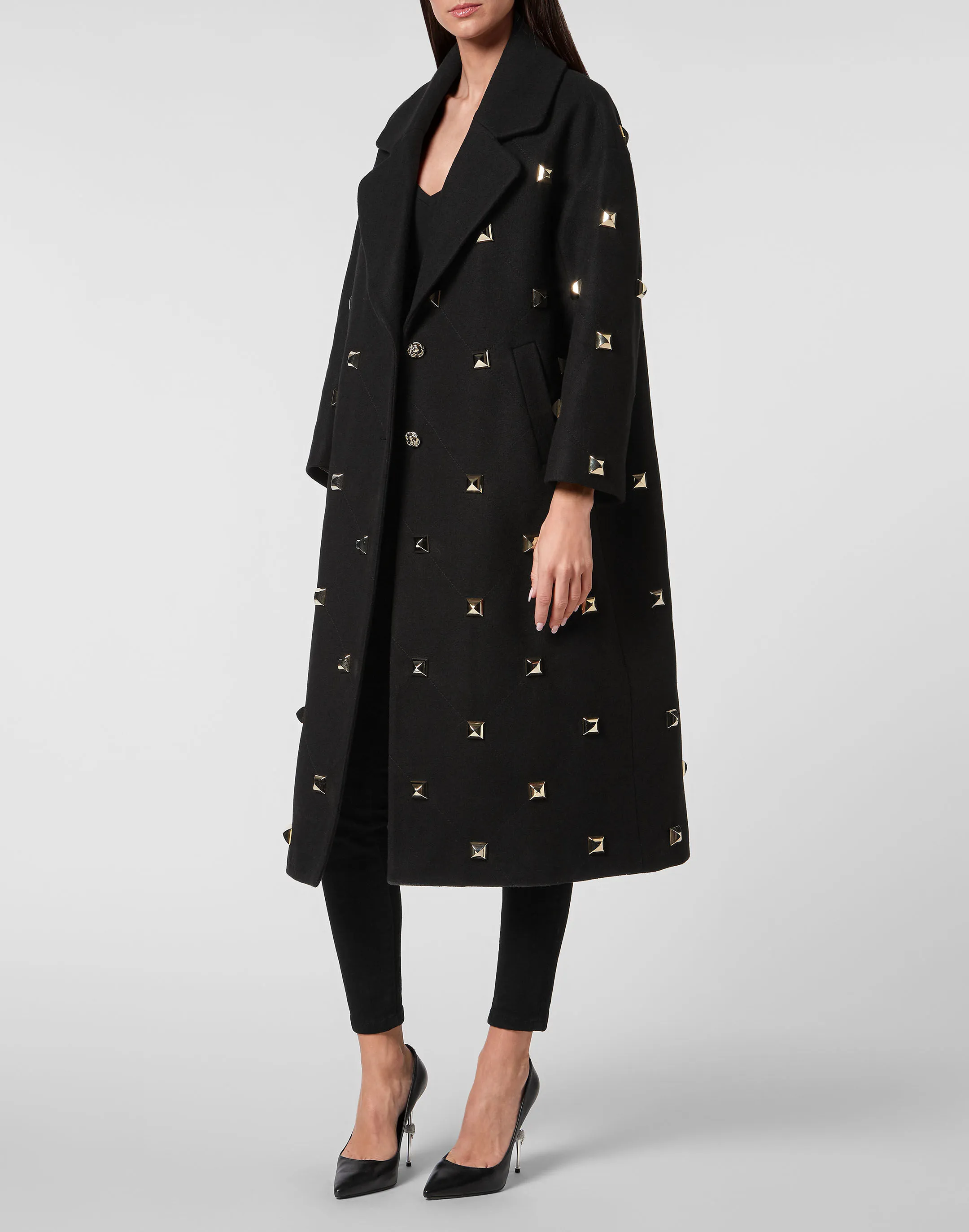 PHILIPP PLEIN Oversize Coat Studs