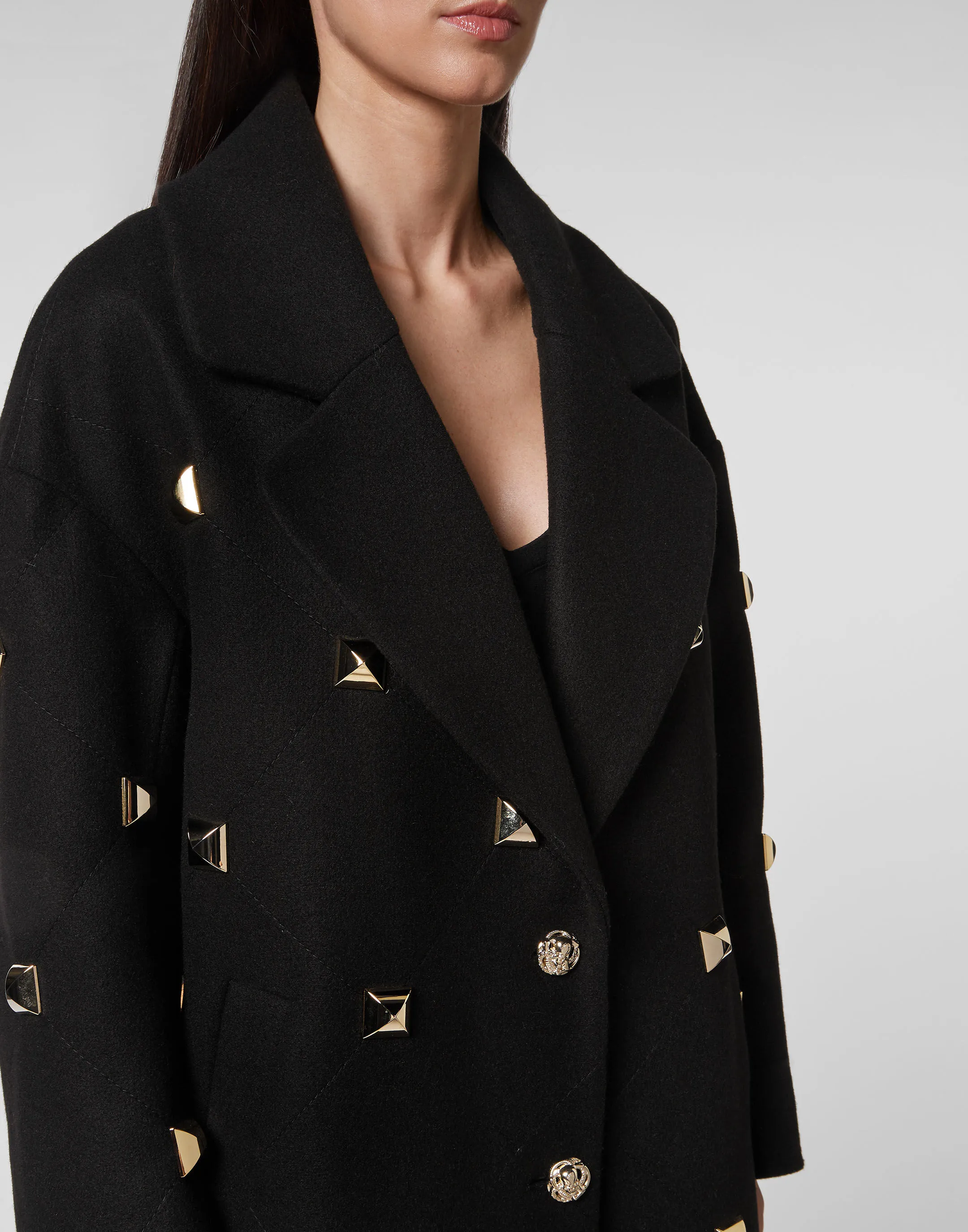 PHILIPP PLEIN Oversize Coat Studs