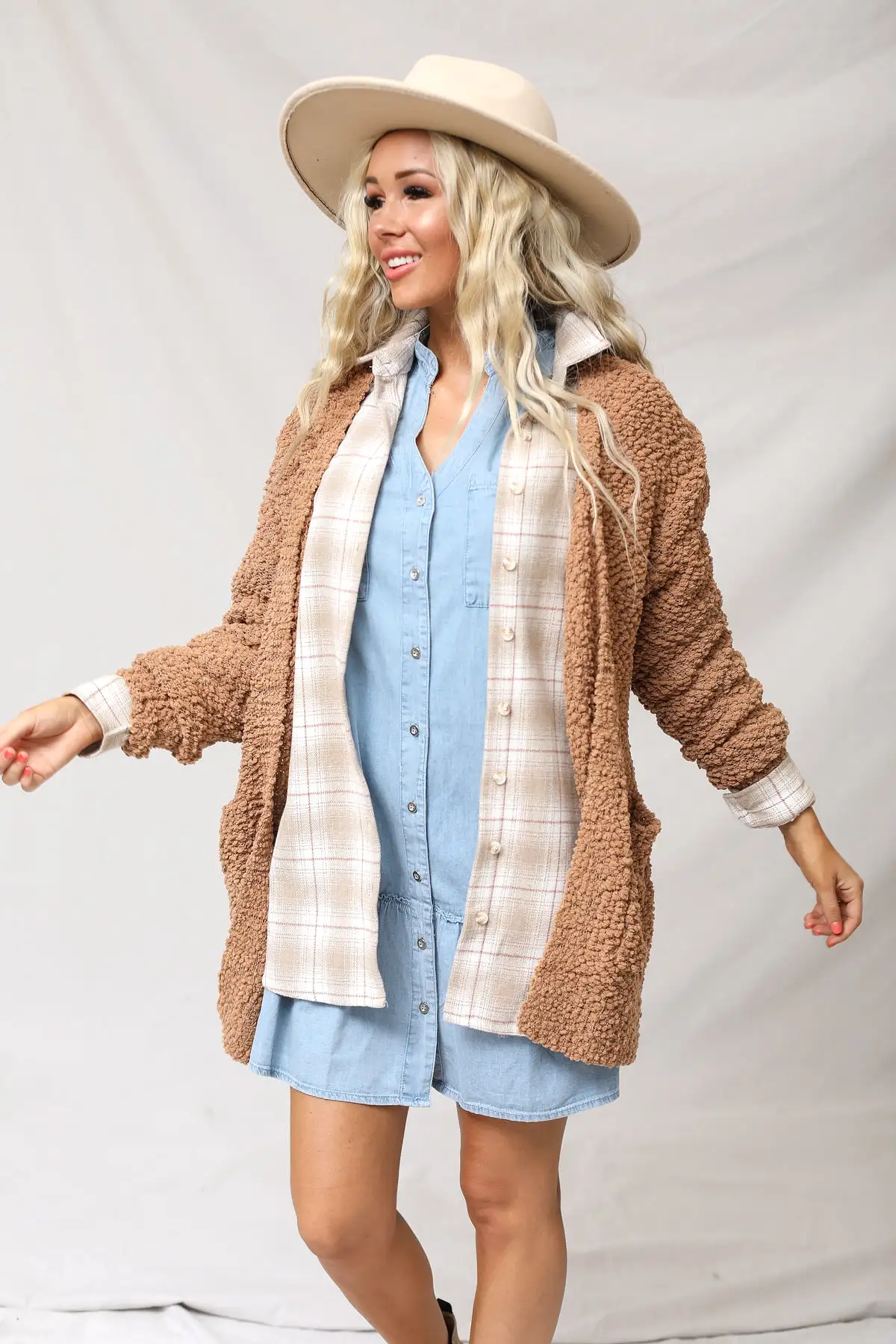 Popcorn Cardigan With Pockets