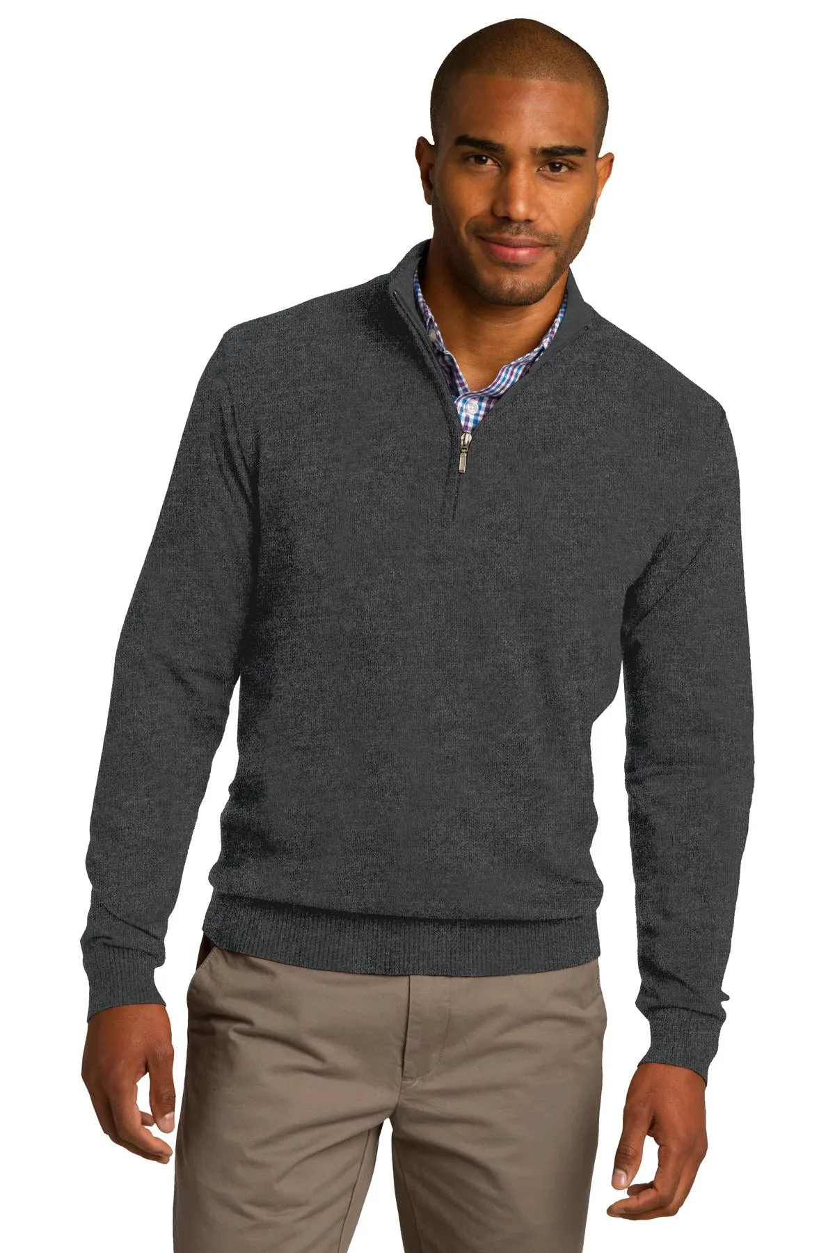 Port Authority 1/2-Zip Sweater SW290 Charcoal Heather