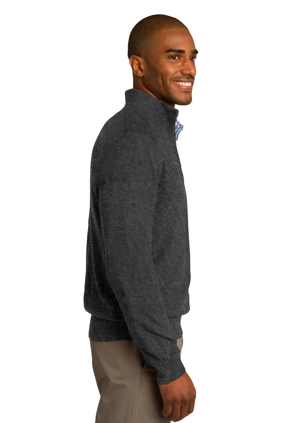 Port Authority 1/2-Zip Sweater SW290 Charcoal Heather