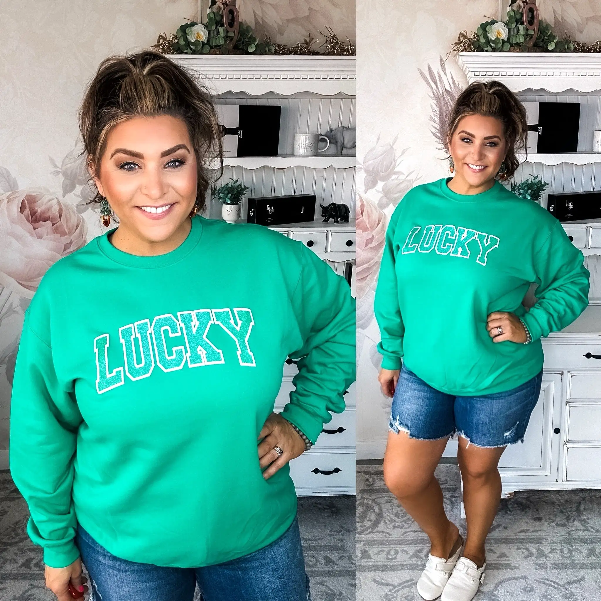 Pot o'Lucky Glitter Puff Sweatshirt