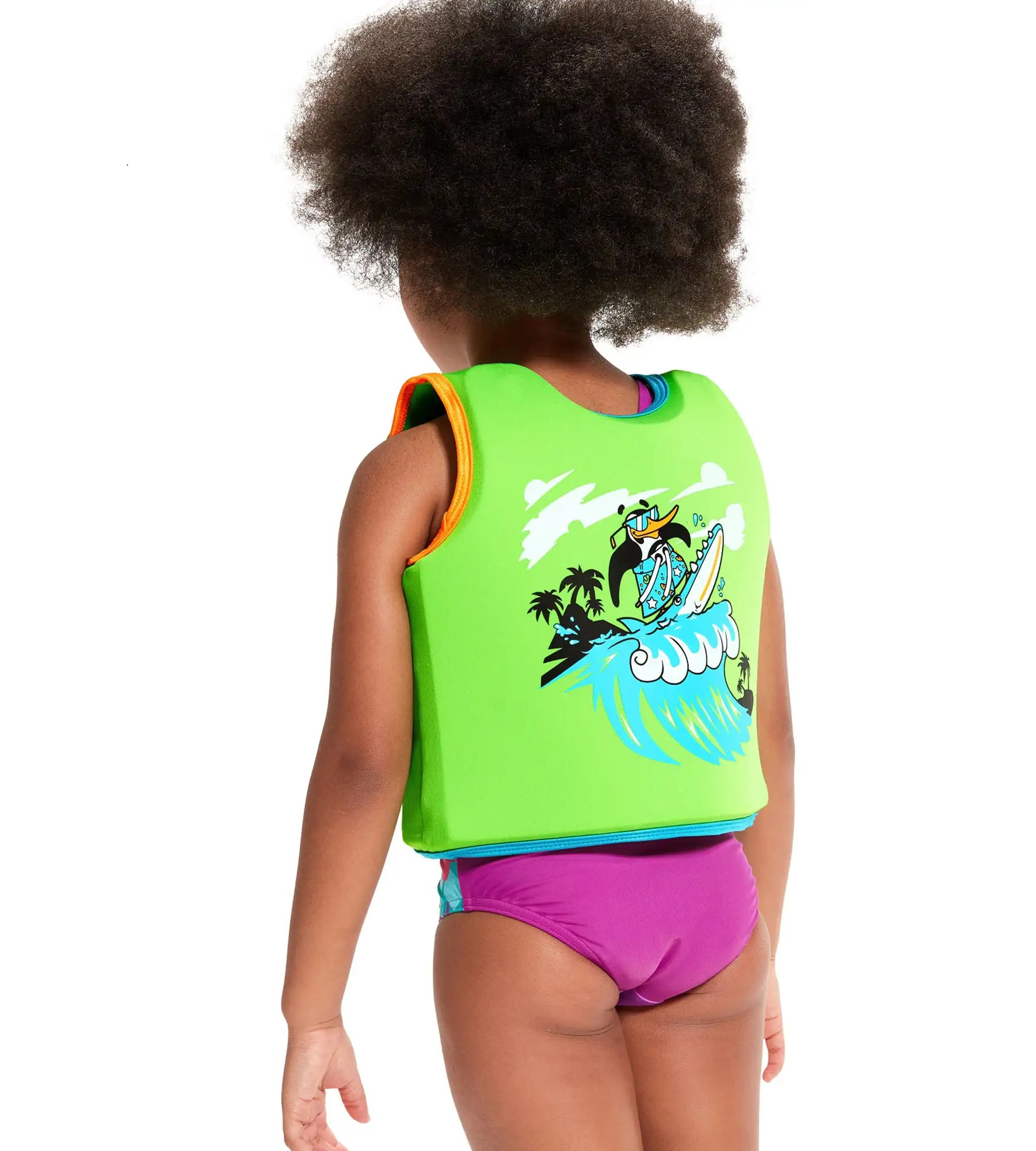 Printed Float Vest Swim Confidence for Tot's - Green & Blue