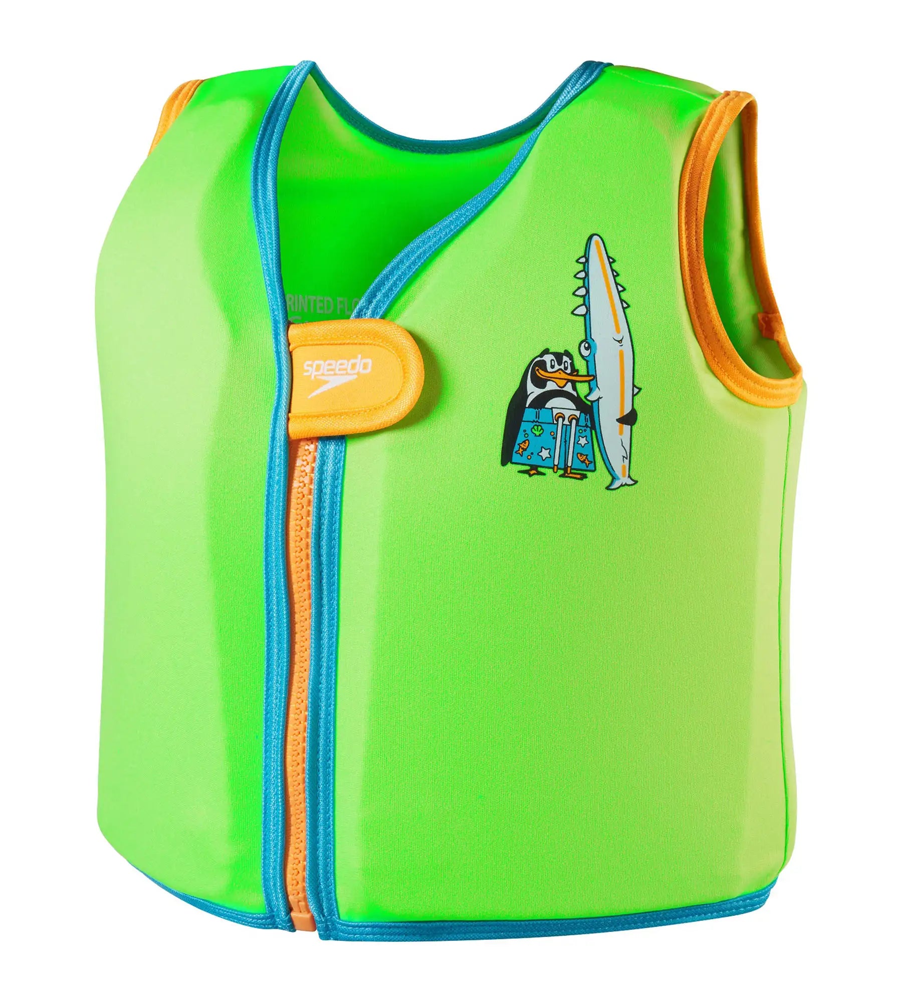 Printed Float Vest Swim Confidence for Tot's - Green & Blue