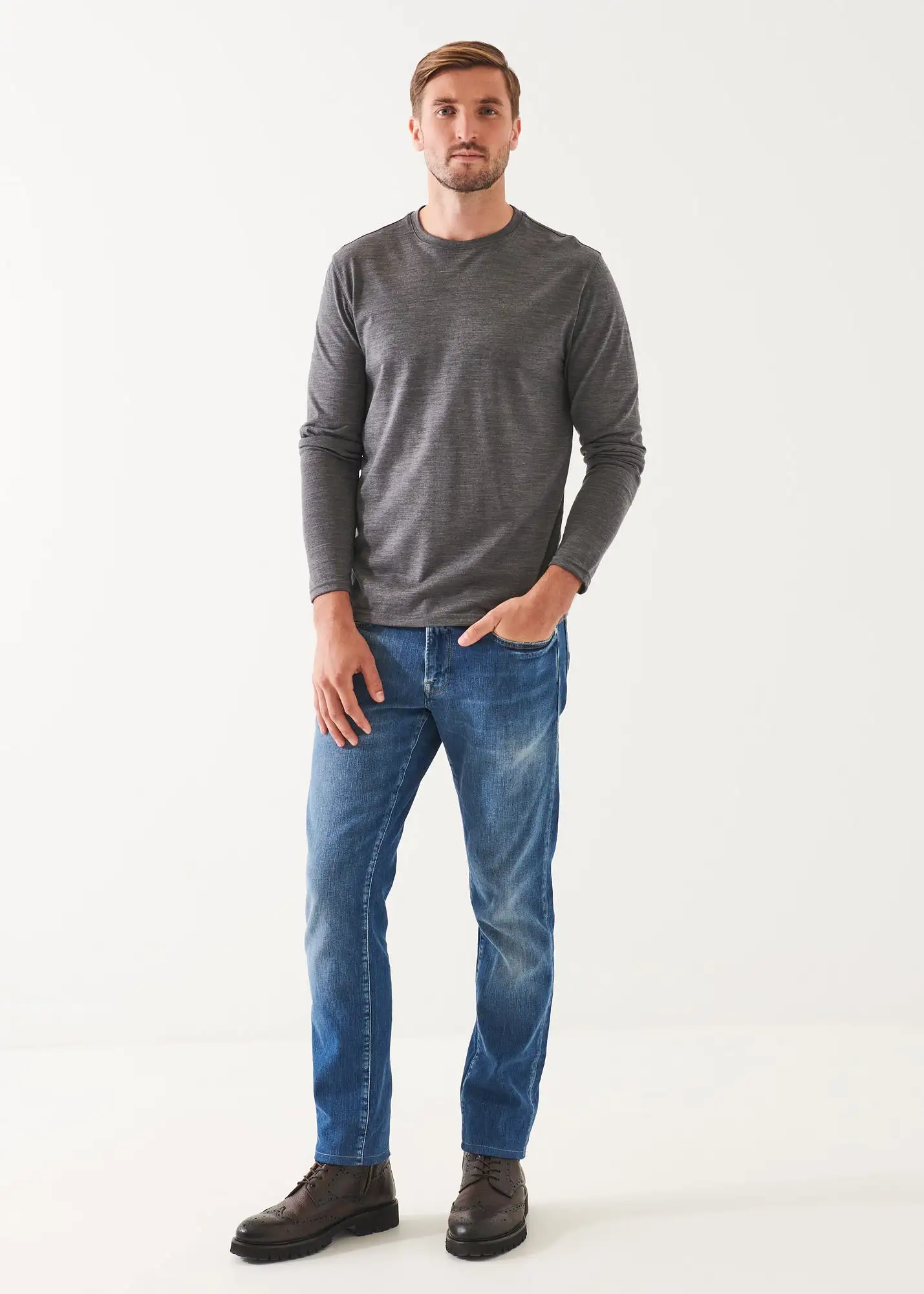 REDA ACTIVE WOOL LONG-SLEEVE KNIT T-SHIRT