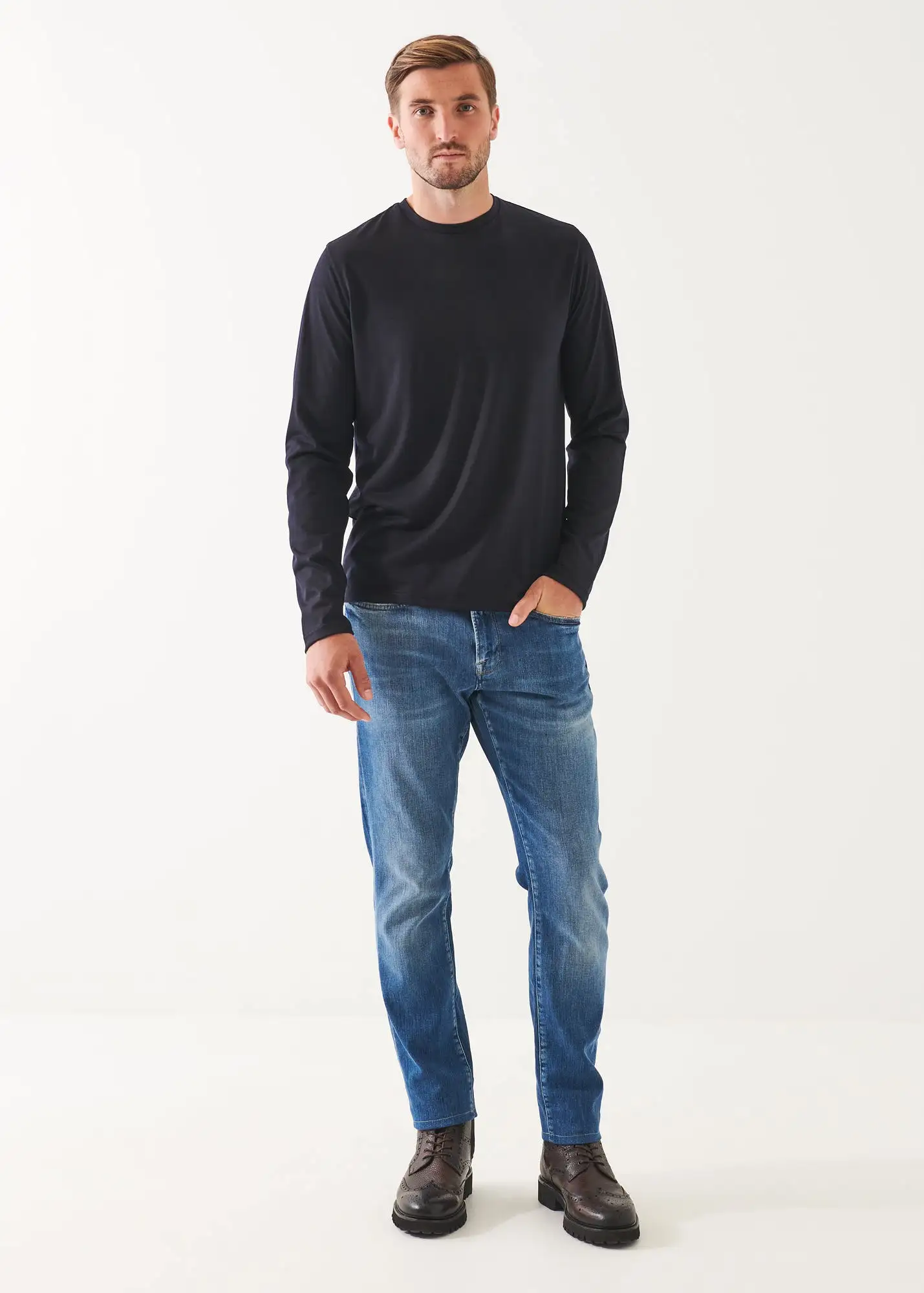 REDA ACTIVE WOOL LONG-SLEEVE KNIT T-SHIRT