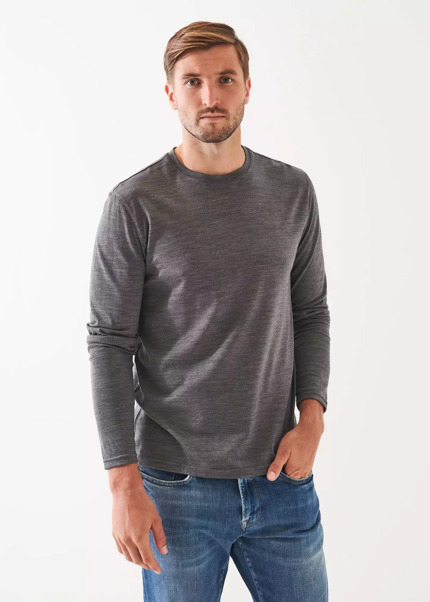 REDA ACTIVE WOOL LONG-SLEEVE KNIT T-SHIRT