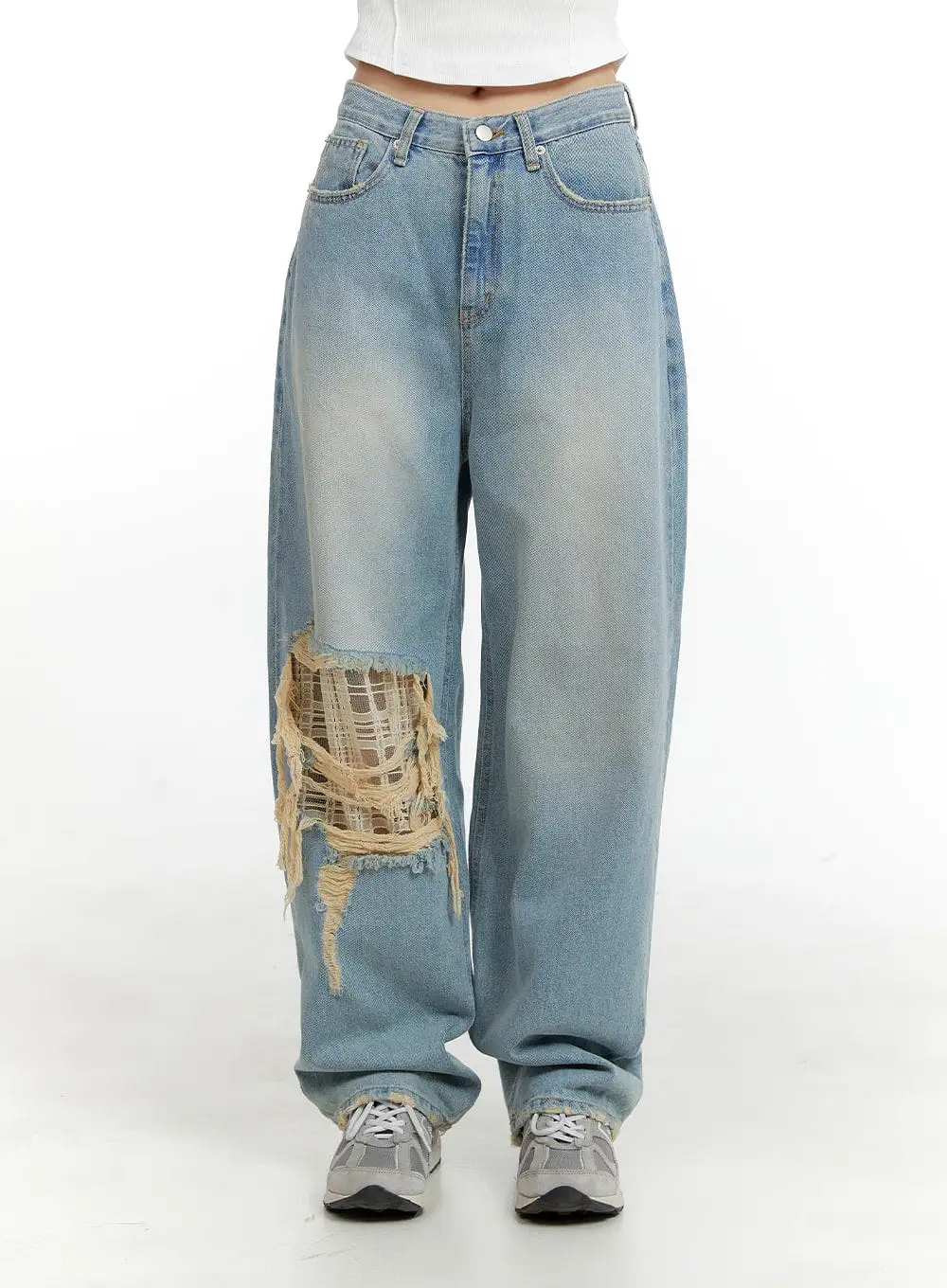 Ripped Baggy Jeans CA401