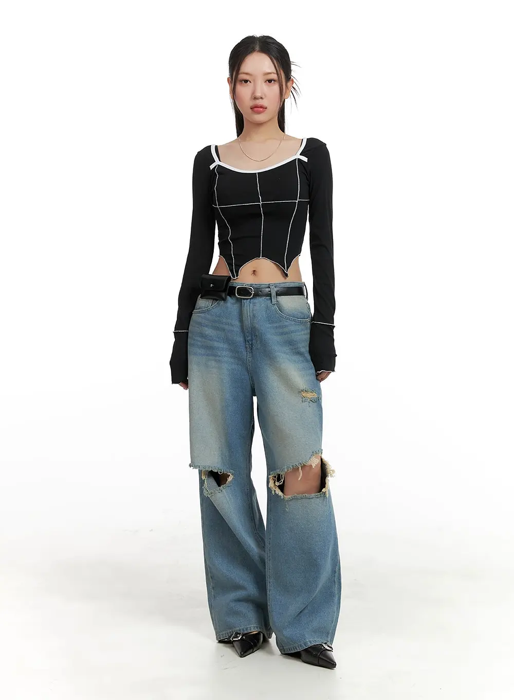 Ripped Baggy Jeans CA416