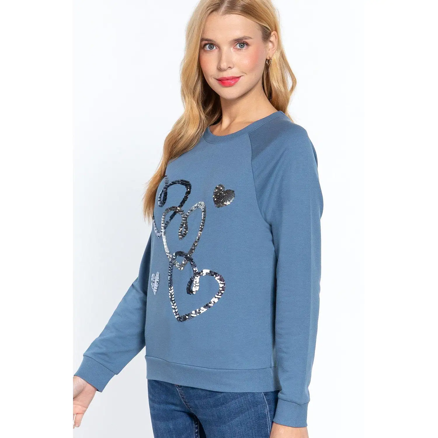 Sequins French Terry Pullover Top