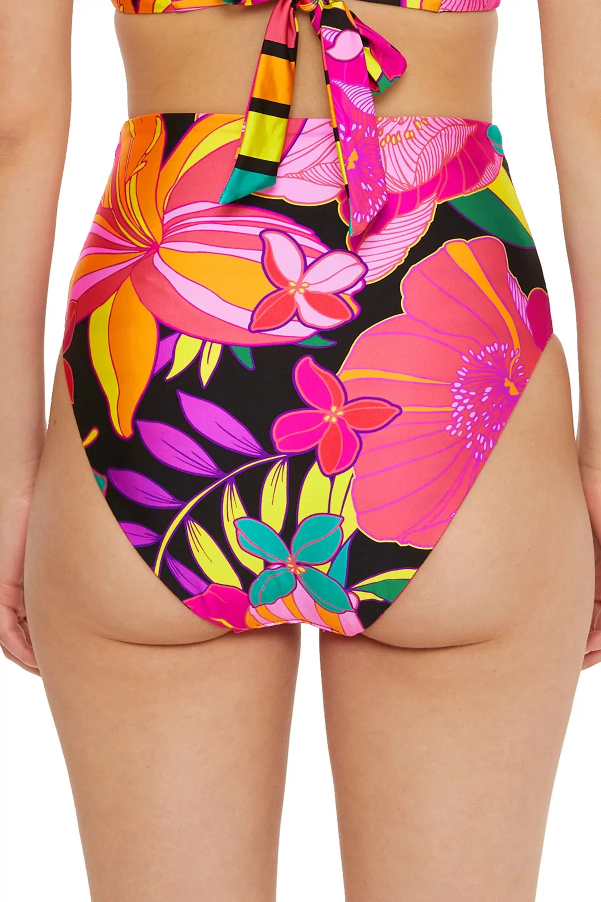 Solar Floral Reversible High Waist Bikini Bottom