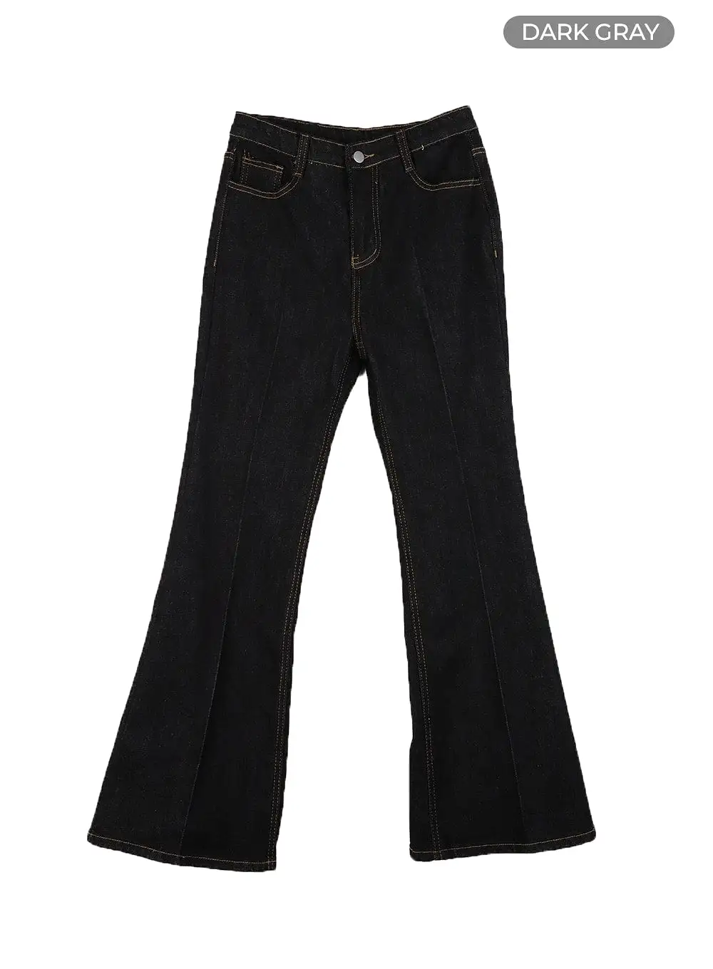 Solid Semi-Flared Jeans OM419