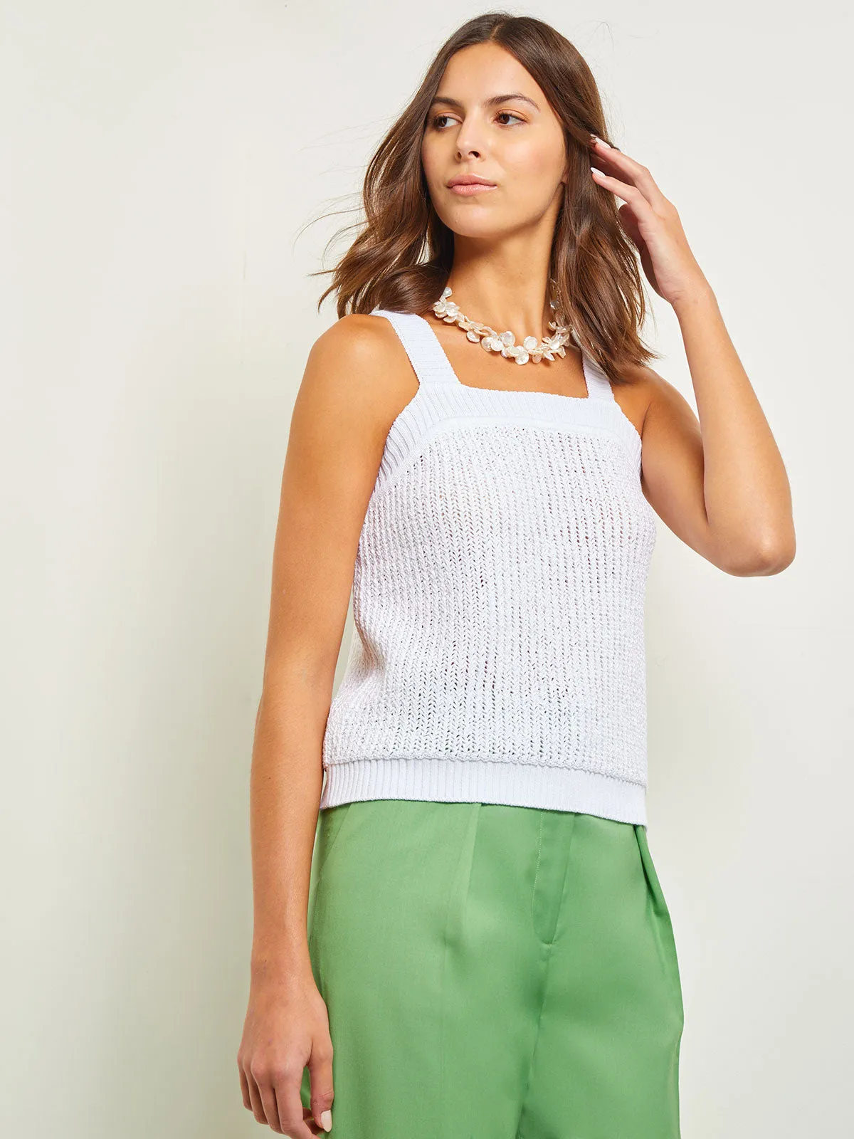 Square Neck Sweater Tank - Crochet Knit