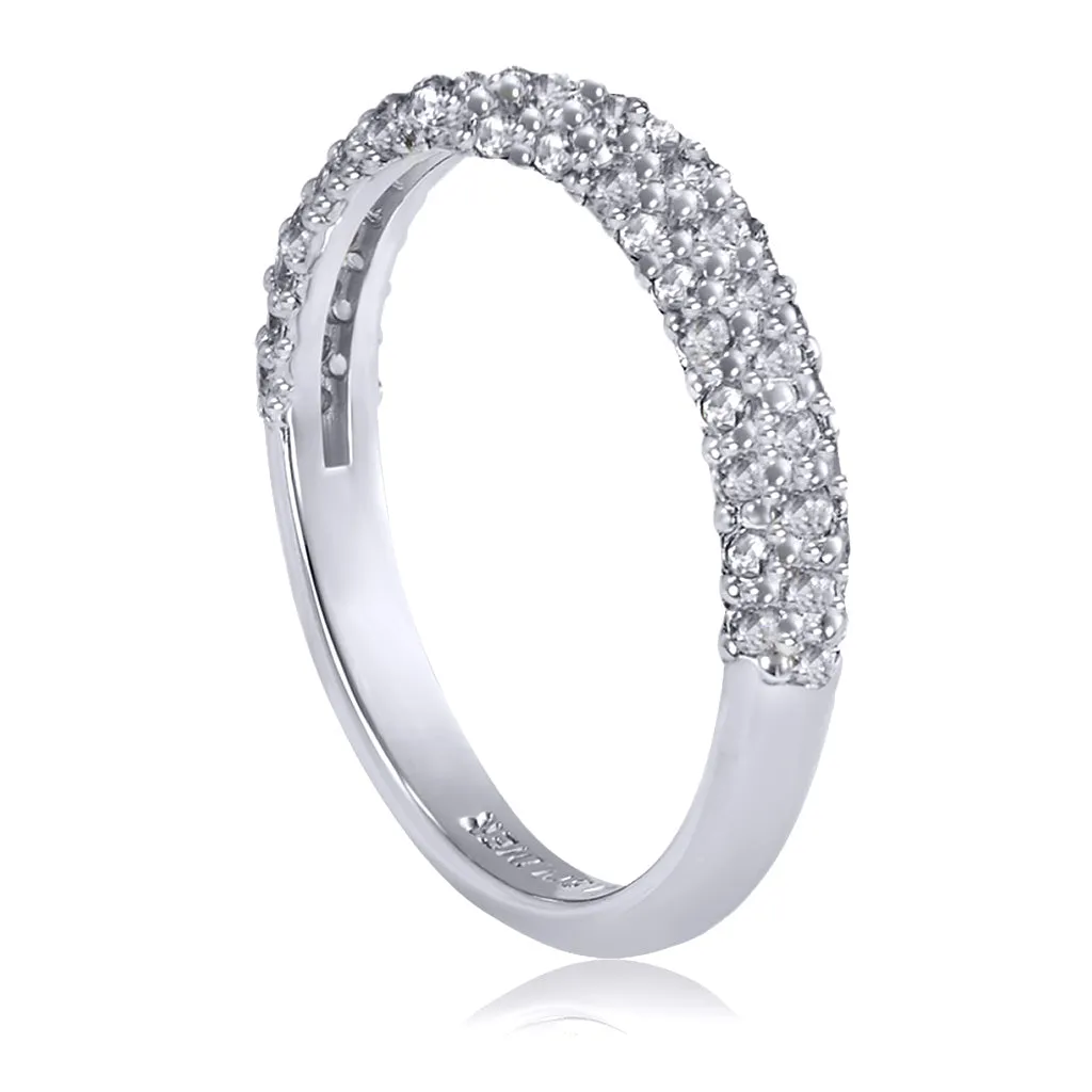 Stardust Diamond Crescent Wedding Band