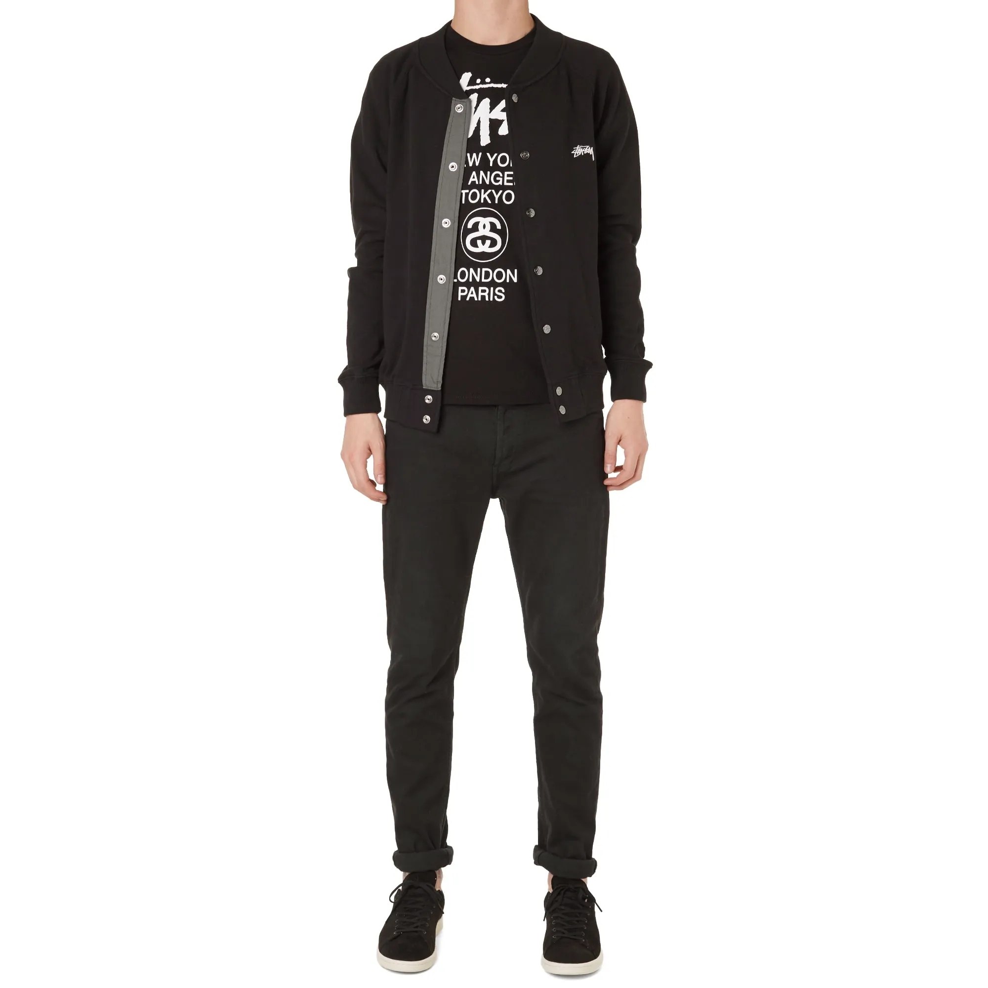 Stussy French Terry Varsity JacketBlack