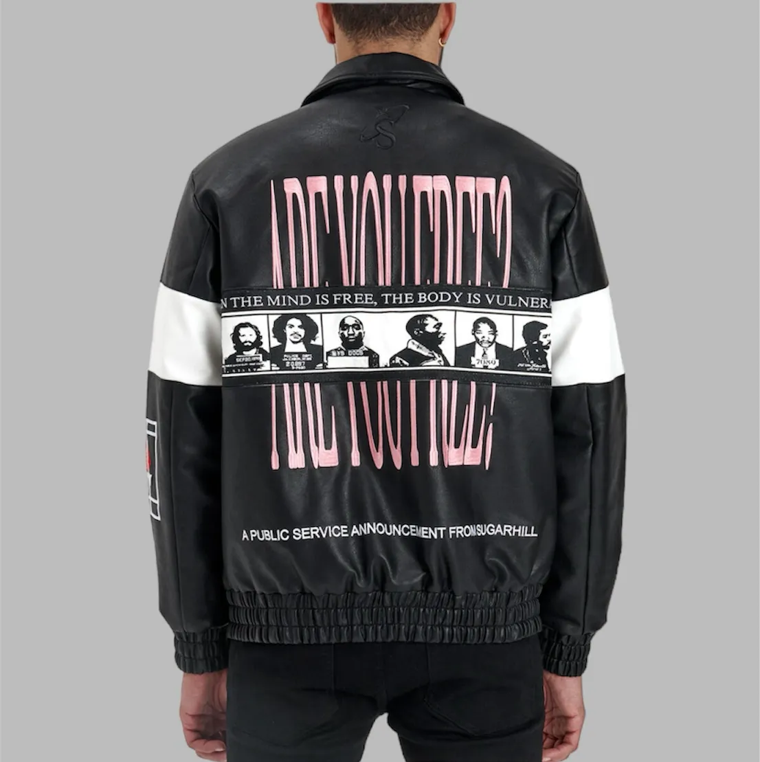 Sugarhill Liberation Leather Jacket Black White