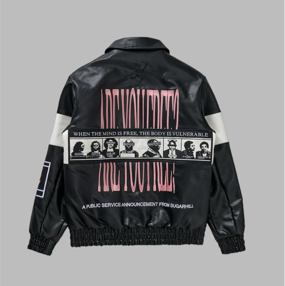 Sugarhill Liberation Leather Jacket Black White