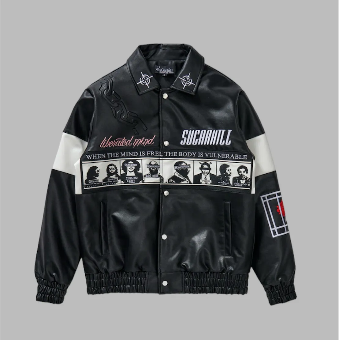 Sugarhill Liberation Leather Jacket Black White