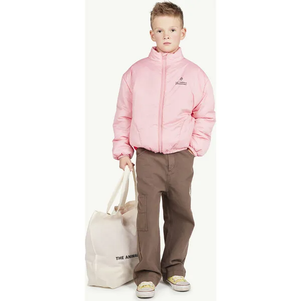 The Animals Observatory Crocodile Regular Fit Padded Jacket, Pink