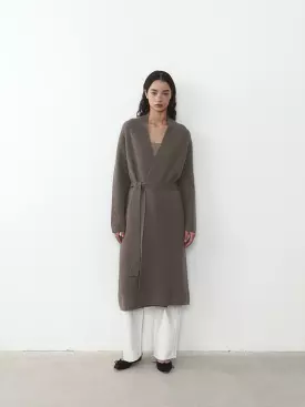 THE LONG CASHMERE CARDIGAN - GRIZZLY