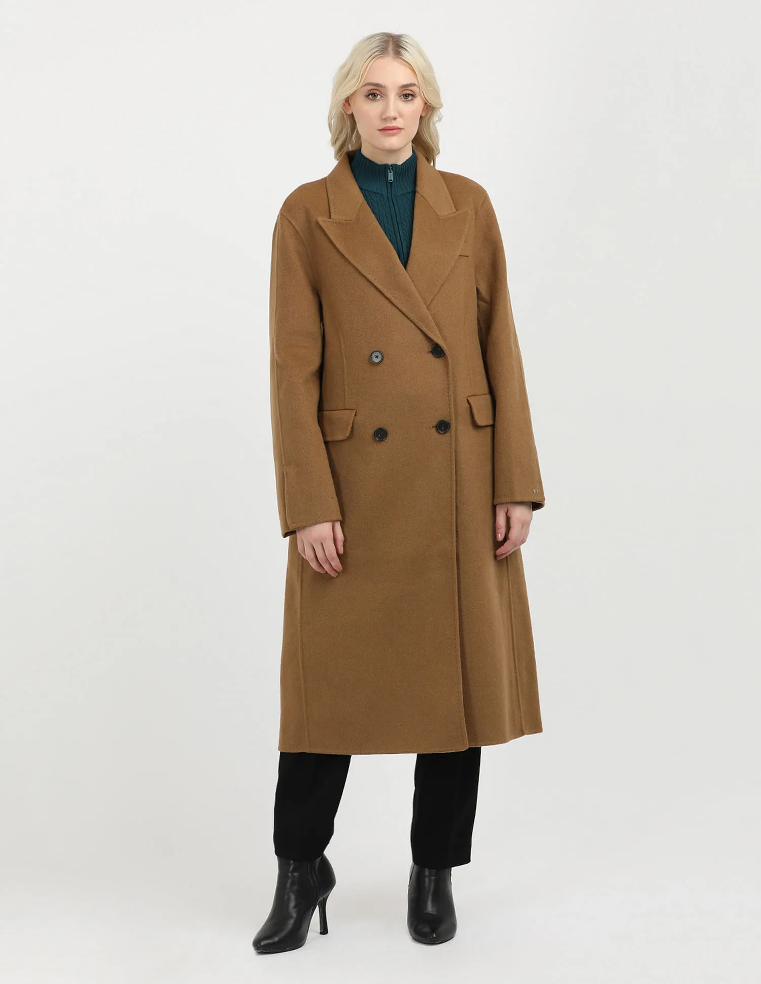 Tommy Hilfiger Wool Blend Double Breasted Coat