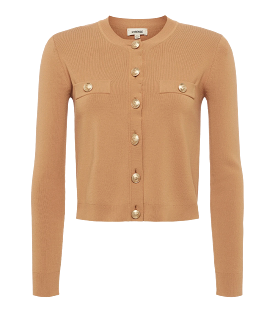 Toulouse Crop Cardigan in Soft Camel