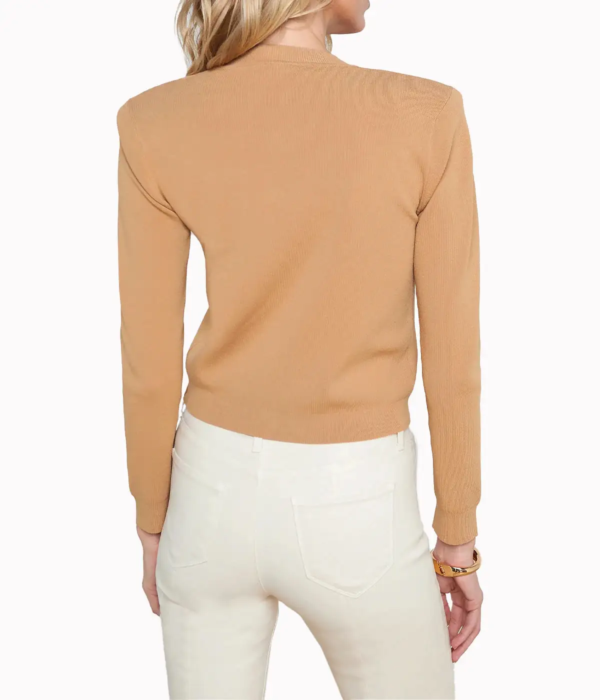 Toulouse Crop Cardigan in Soft Camel