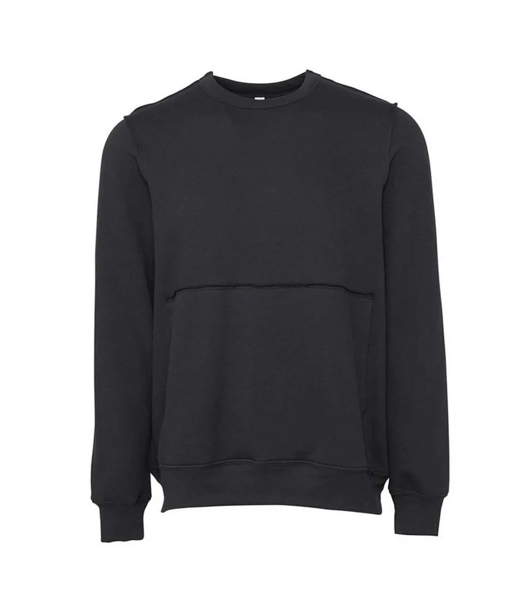 Unisex adult raw seam pullover black Bella + Canvas